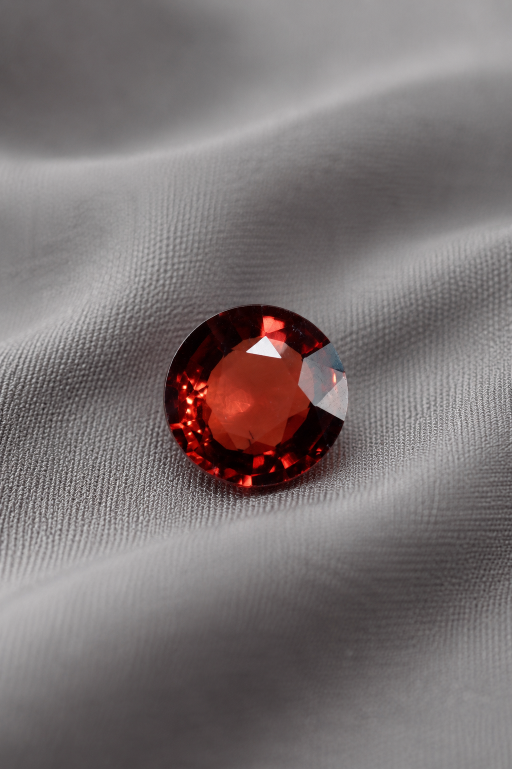 0.95 ct Red Garnet gemstone, Round cut