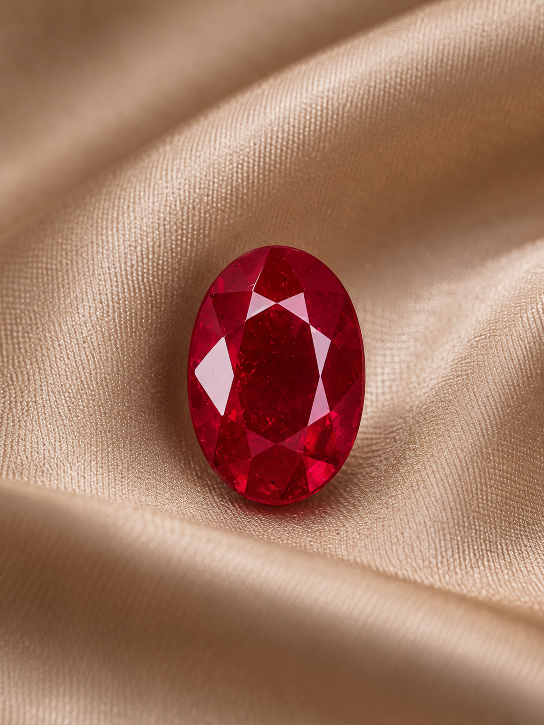 1.25 ct Red Ruby gemstone, Oval cut