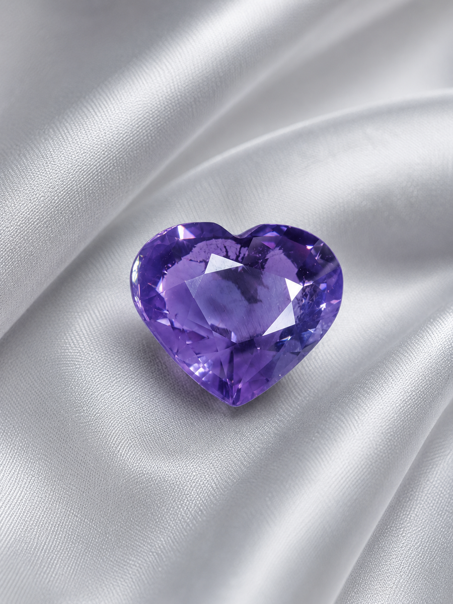 2.05 ct Purple Sapphire gemstone, Heart cut