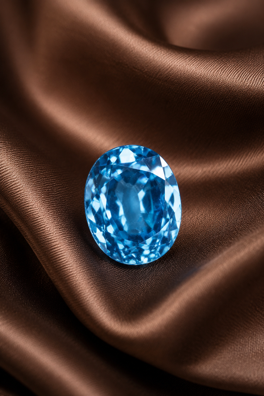 4 ct Electric Blue Zircon gemstone, Oval cut