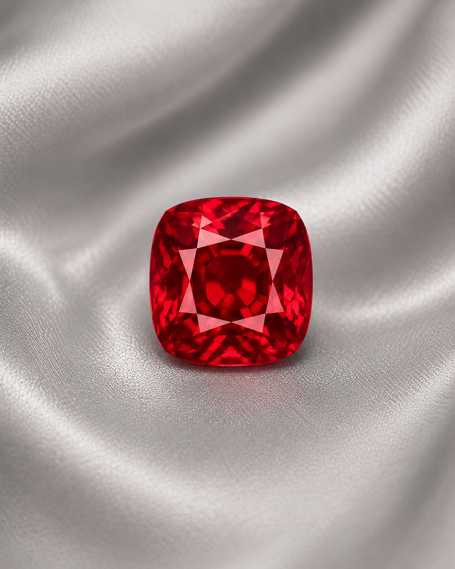1.55 ct Red Jedi Spinel gemstone, Cushion cut