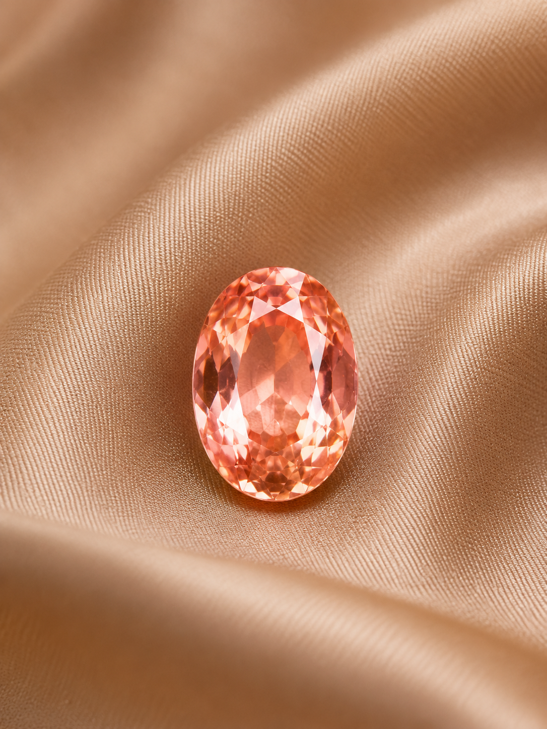 1.07 ct Pinkish Orange Padparadscha Sapphire gemstone, Oval cut