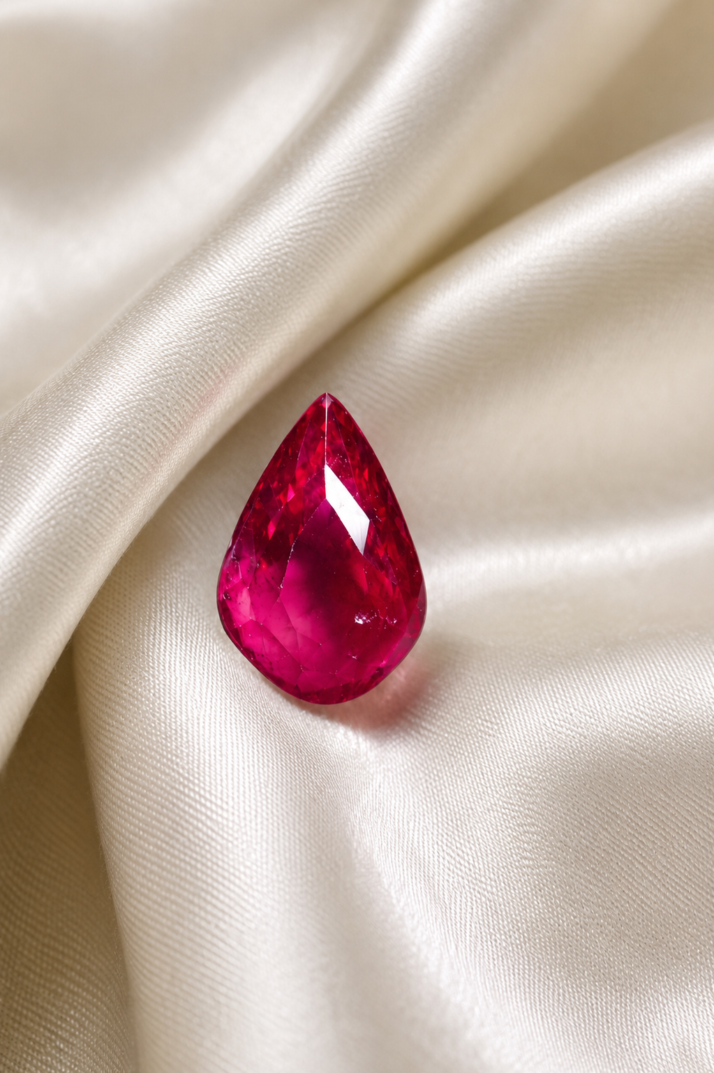 1.6 ct Pinkish Red Ruby gemstone, Pear cut