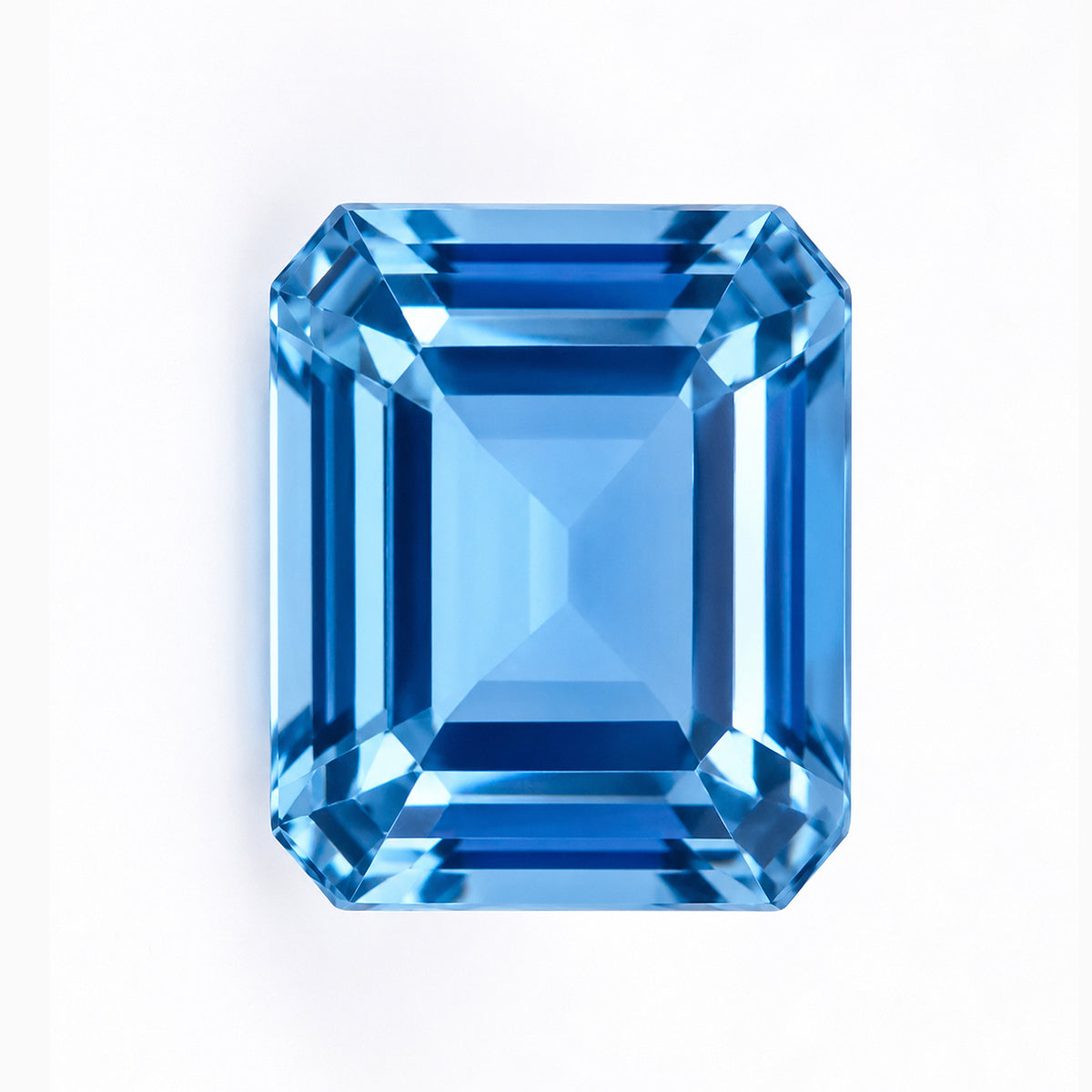 5.25 ct Ocean Blue Aquamarine gemstone, Emerald cut
