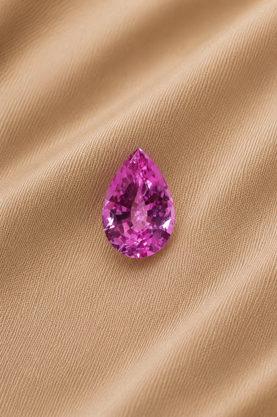 0.42 ct Pink Sapphire gemstone, Pear cut