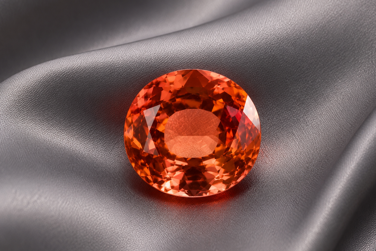2.7 ct Sunrise Orange Tourmaline gemstone, Oval cut